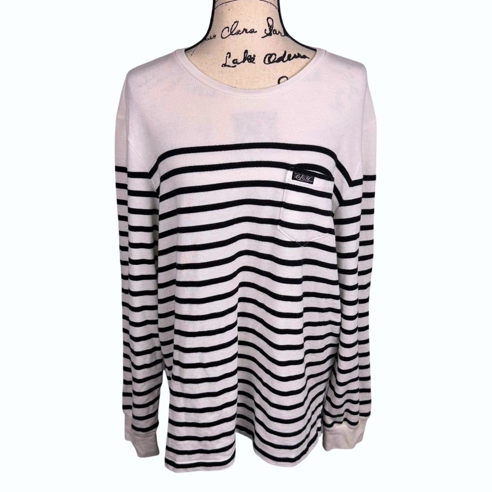 Polo Ralph Lauren Striped Sweater Long Sleeve Pocket French Terry